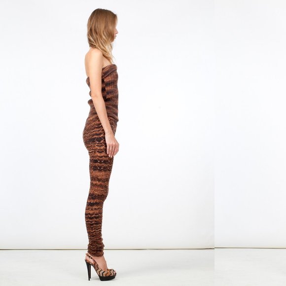 NIB MISSONI Brown Zigzag Knit Platformed High Heels Made in Italy 38.5 MSRP $695 - Picture 15 of 16